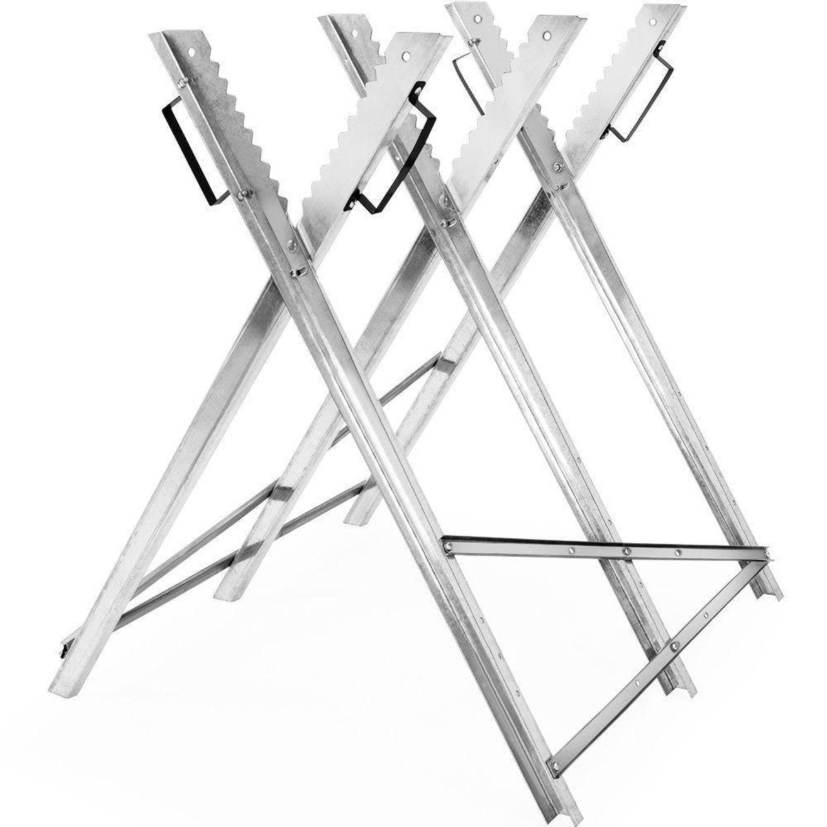 Merkloos Monzana Zaagbok - Metaal Opvouwbaar 83x81x88cm - Zilver