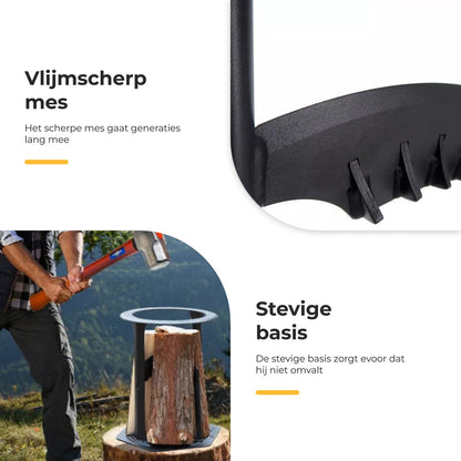  Maatworkz - Houtklover + Hamer - Houtsplijter - Houtkliever - Houtklover Voor Aanmaakhout - Gietijzer - Zwart
