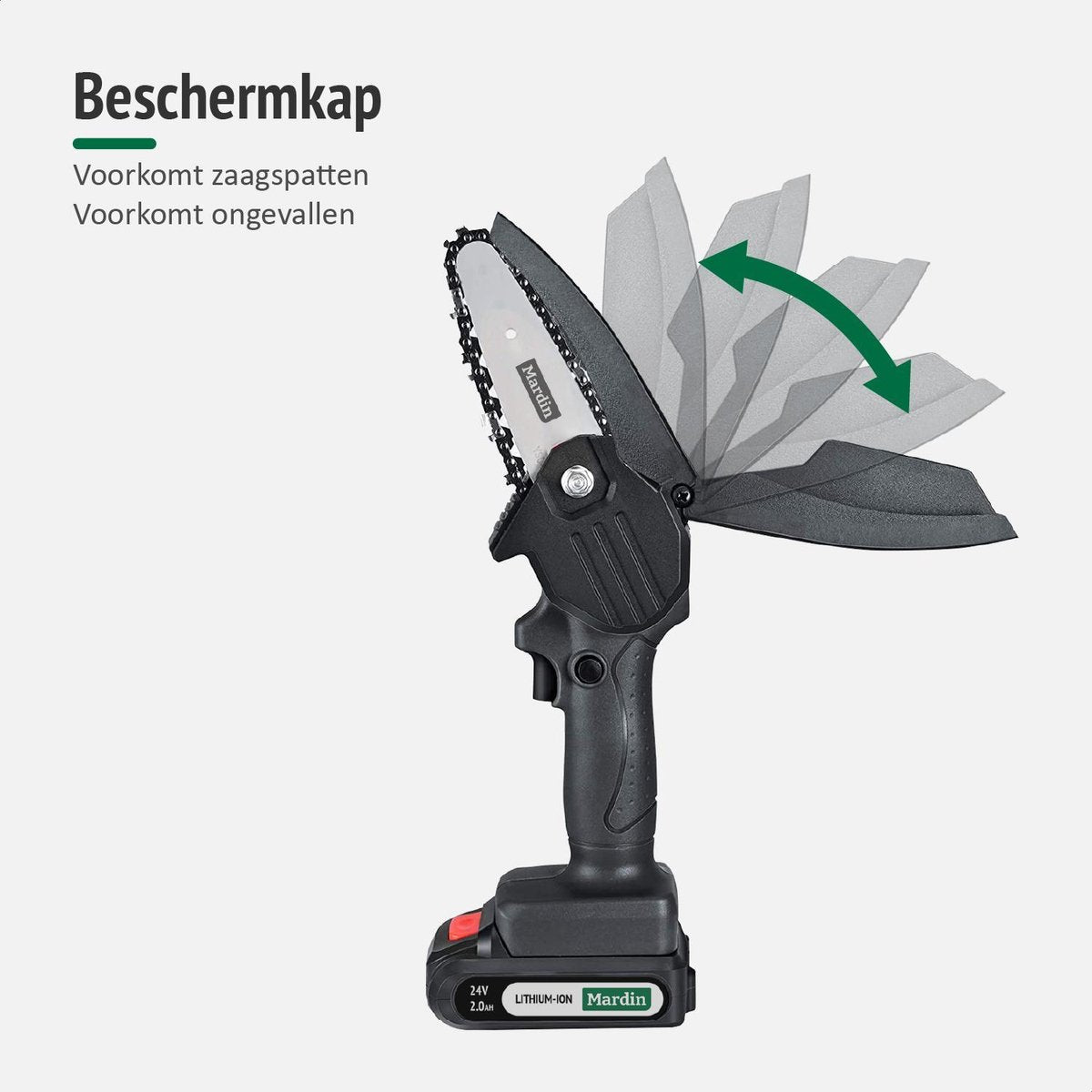  Mardin Mini Kettingzaag - Snoeizaag - Kettingzaag - Kettingzaag Electrisch Met 2 Accu - Inclusief Koffer - 1 Extra Accu - Zwart