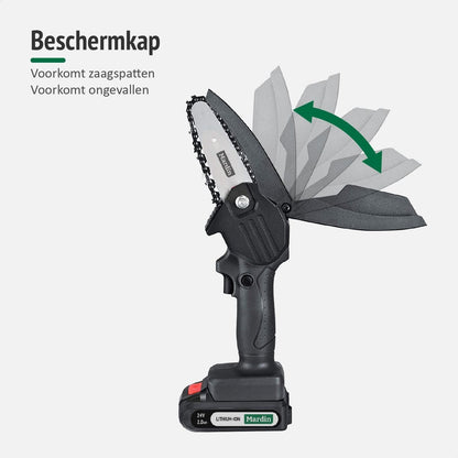  Mardin Mini Kettingzaag - Snoeizaag - Kettingzaag - Kettingzaag Electrisch Met 2 Accu - Inclusief Koffer - 1 Extra Accu - Zwart
