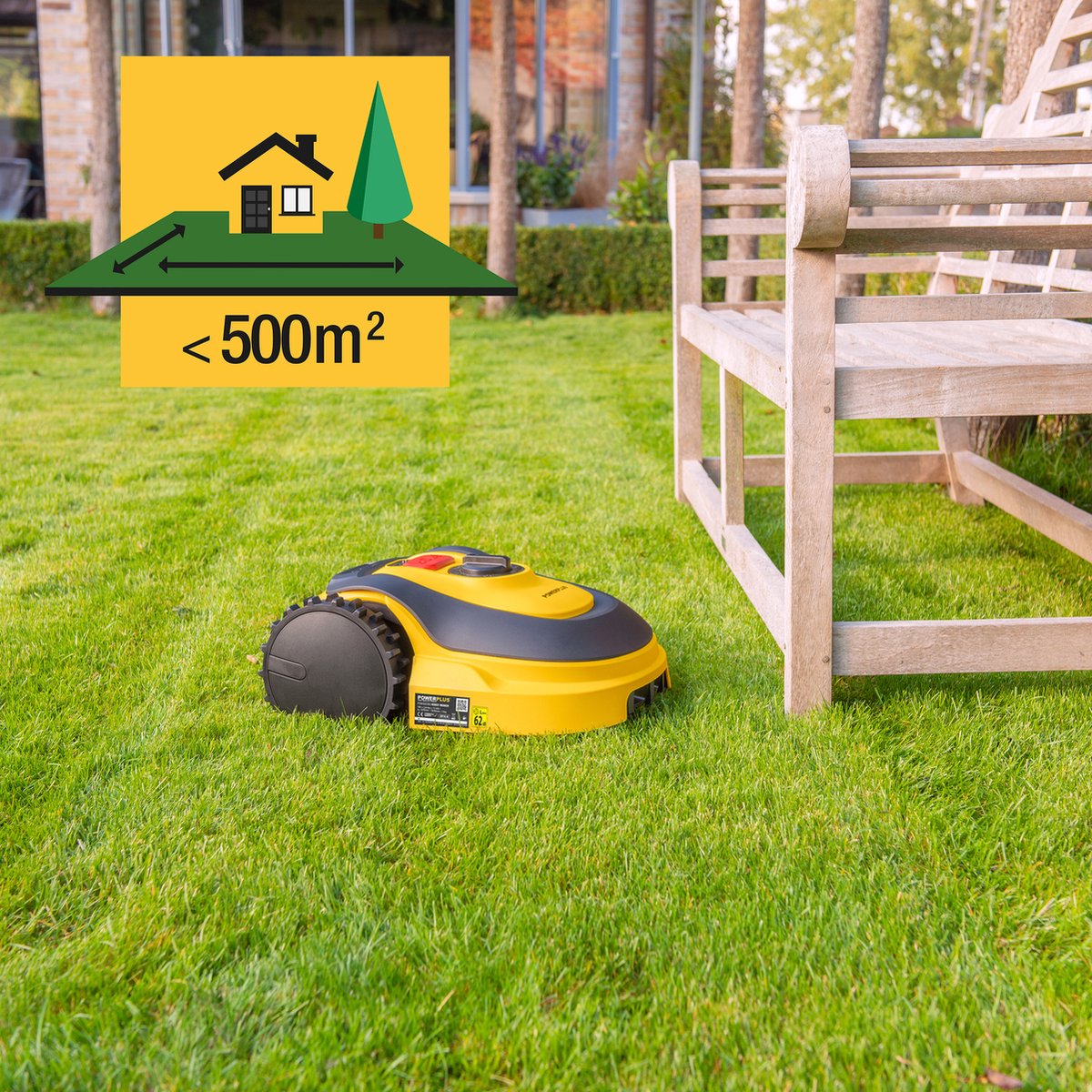  Powerplus POWXG6305 Robotmaaier - 18V - Voor Gazons Tot Ca. 500m² - Maaibreedte 180mm - Incl. Laadstation En Accessoires
