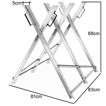 Merkloos Monzana Zaagbok - Metaal Opvouwbaar 83x81x88cm - Zilver