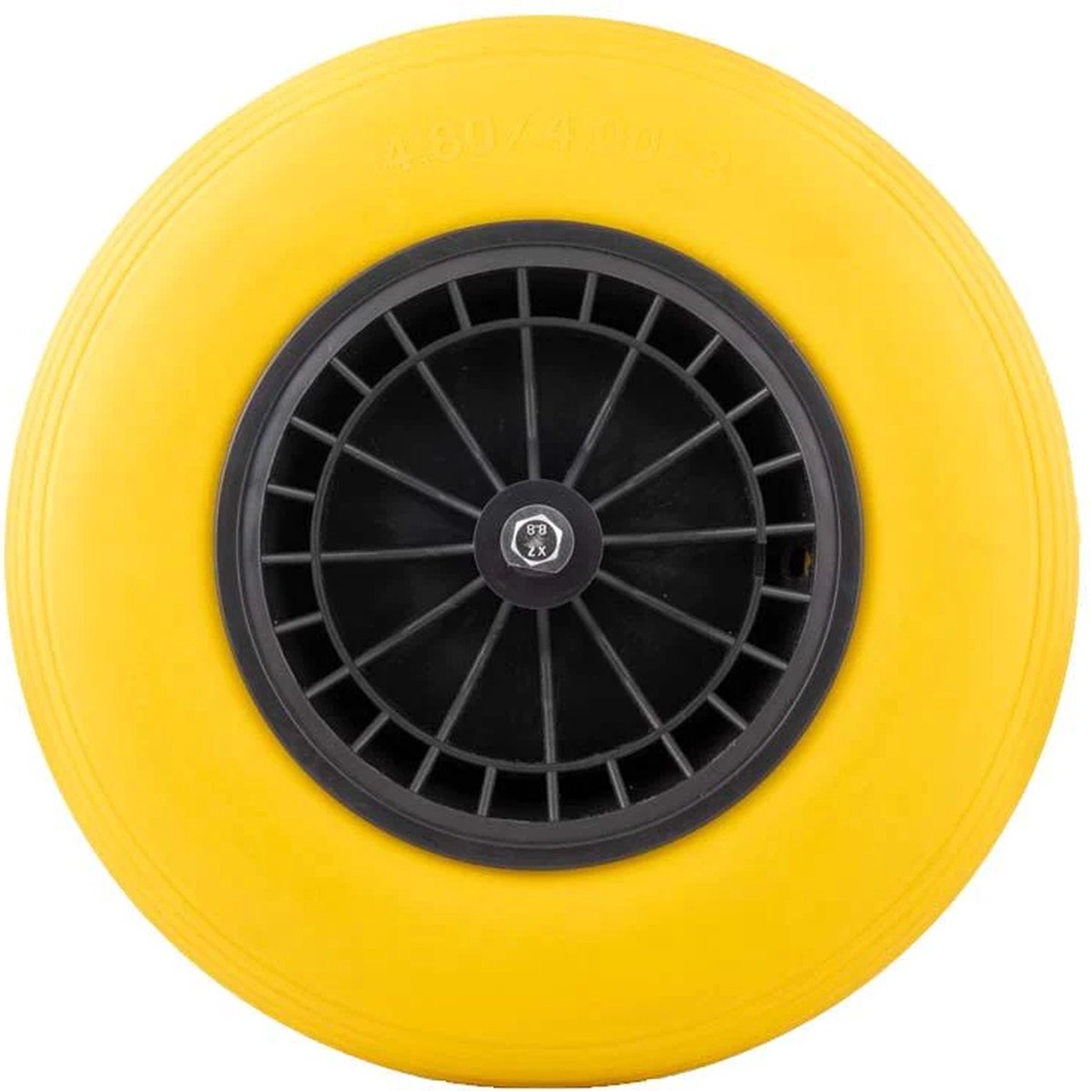 Merkloos Kruiwagenwiel Anti Lek - 4.80/4.00-8 - Massief PU Band - Lekvrij Wiel Met 130mm As - Kruiwagenband 4.80/400 Voor Kruiwagen