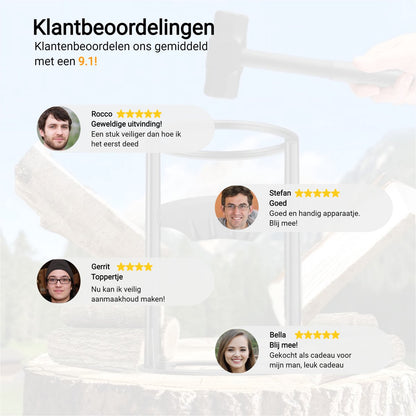  Maatworkz - Houtklover + Hamer - Houtsplijter - Houtkliever - Houtklover Voor Aanmaakhout - Gietijzer - Zwart