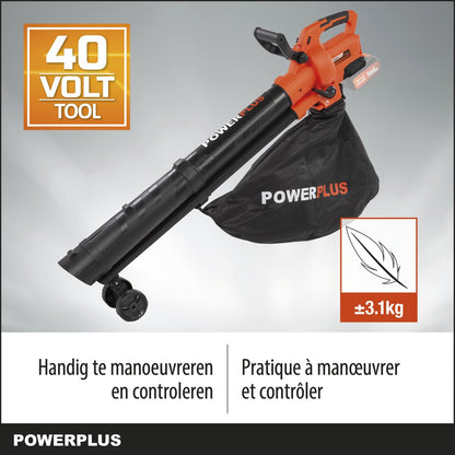  Powerplus Dual Power POWDPG75270 Bladblazer - Bladzuiger En -versnipperaar - Brushless - Blazen - Zuigen - Versnipperen - Excl. Accu En Lader - Incl. Opvangzak 45L