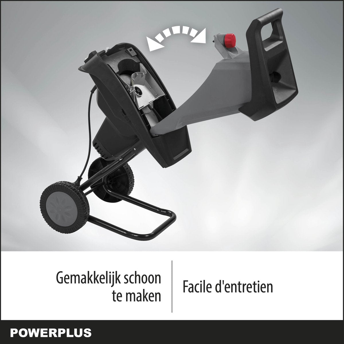  Powerplus POWEG5011 Elektrische Hakselaar Versnipperaar - 2400W - Max. Ø40mm - Incl. Duwstok, Wielen En 50L Opvangzak - Heggen, Bomen En Haag - Tuinonderhoud