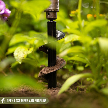 Merkloos Grondboor Voor Planten - 25 CM - Palenboor - Moestuin - Bollenplanter - Zwart