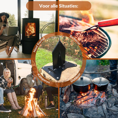  Miseru Houtklover – Geen Bijl Nodig – No Axe - Houtsplijter – Houtkliever – HANDMADE In Holland - Houtklover Voor Aanmaakhout – Metaal