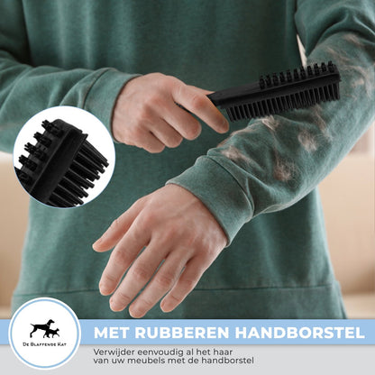  2 In 1 Rubberen Bezem – Bezem Binnen &amp; Buiten – Vloerwisser Met Steel - Met Huisdierhaar Verwijderaar - Vloertrekker – Veger - Extra Lang 160cm