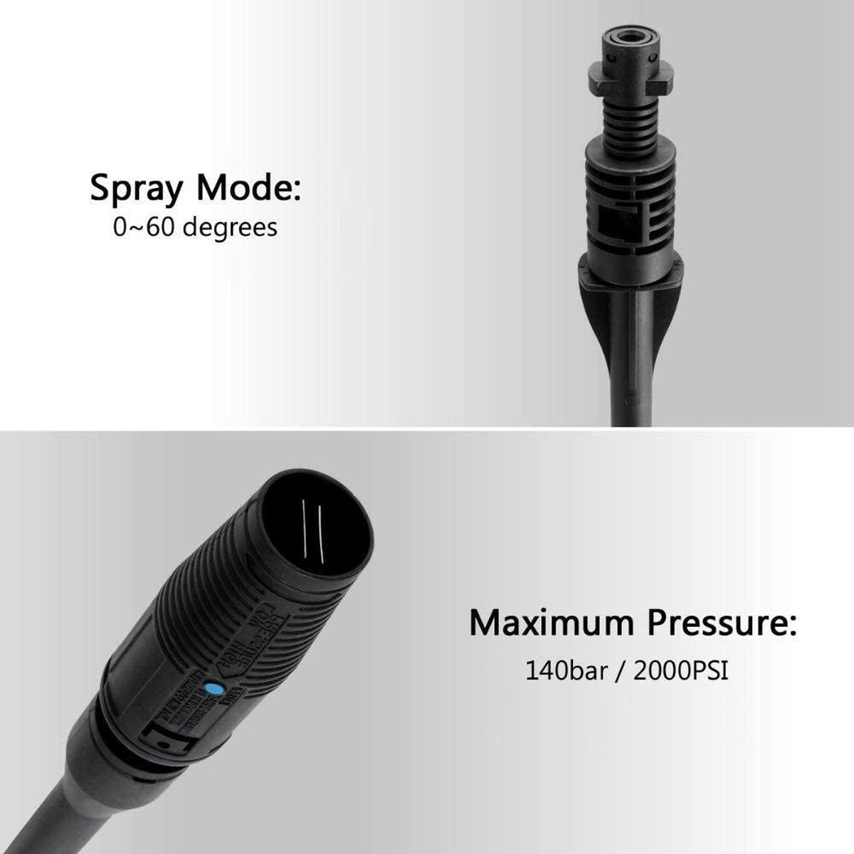 Merkloos 140 Bar Hogedrukspuitlans - Hogedrukreiniger Kärcher-opzetstuk - Verstelbare Sproeikop Voor Karcher Hogedrukreiniger - Accessoire Voor Karcher K1 K2 K3 K4 K5 K6 K7