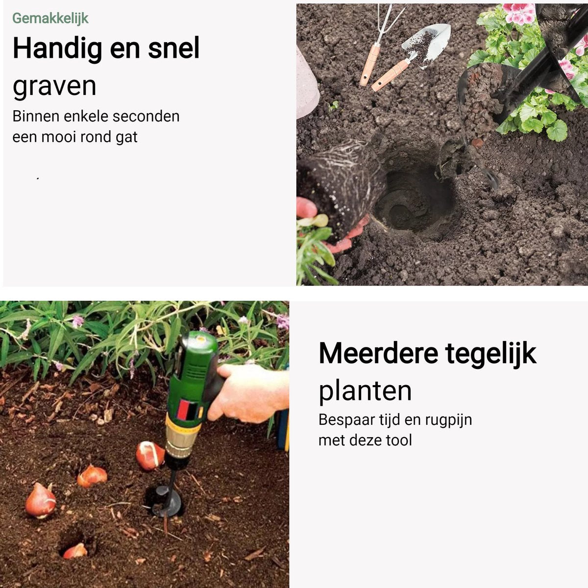  MaatWorkz - Grondboor - 25 CM - Boormachine - Bollenplanter - Moestuin - Palenboor - Boor - Tuin