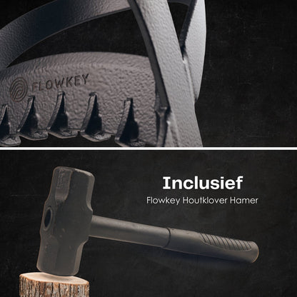  Flowkey® Houtklover - Houtsplijter Bijl - Houtkliever Kloofwig Gietijzer - Voor Hout &amp; Aanmaakhout - Inclusief Gratis Hamer
