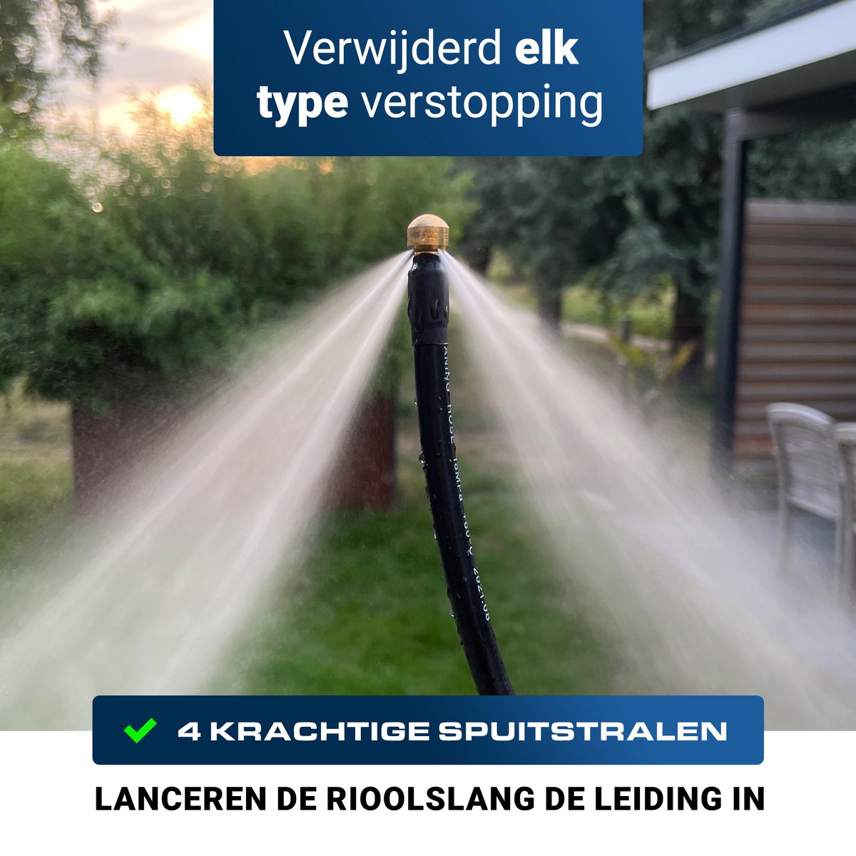  Techweise - Rioolslang Voor Kärcher K2 T/m K7 - 10M - Met Vier Achterwaartse Hogedruksproeiers