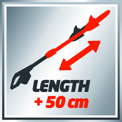 Einhell Telescoop Heggenschaar GC-HH 9048 (900 W - Snijkop Kantelbaar - Metalen Tandwielaandrijving - Telescopische Geleidesteel 50 Cm Verlengbaar - Extra Verstelbare Handgreep - Inclusief Draagriem)