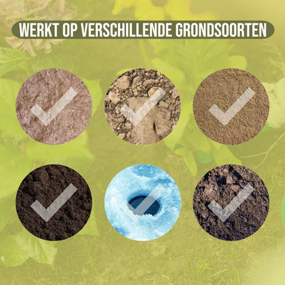 Merkloos Grondboor Voor Planten - 25 CM - Palenboor - Moestuin - Bollenplanter - Zwart