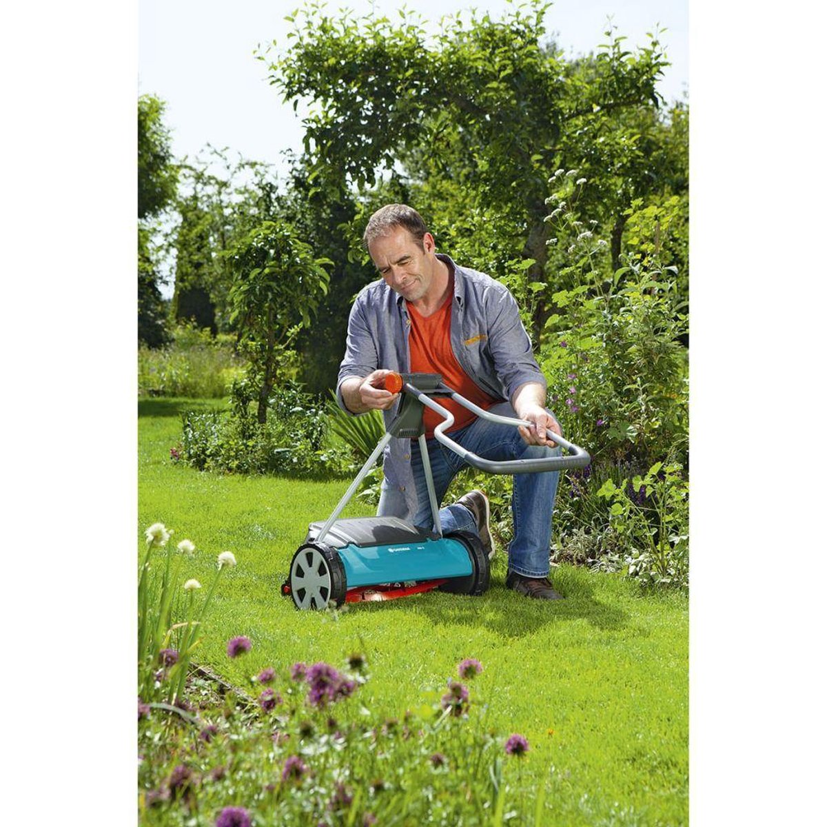  GARDENA - Kooimesmaaier 400C - Grasmaaier - Maaibreedte 40 Cm - Gazons Tot Ca. 250 M²