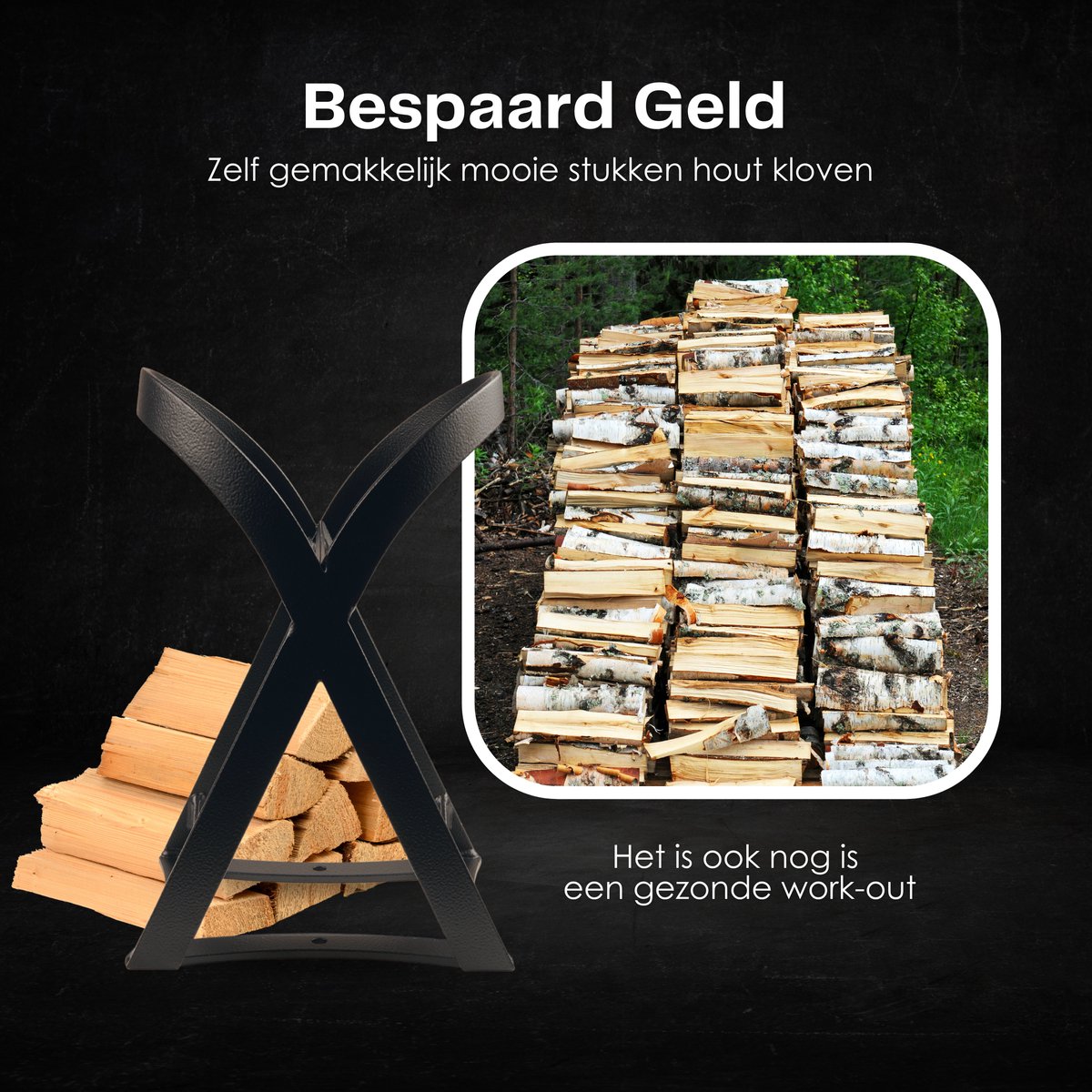  Flowkey® Houtklover - Houtsplijter Bijl - Houtkliever Kloofwig Gietijzer - Voor Hout &amp; Aanmaakhout - Inclusief Gratis Hamer