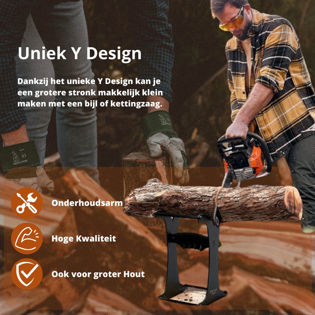  Miseru Houtklover – Zonder Bijl – No Axe – HANDMADE In Holland Houtsplijter – Houtkliever – Houtklover Voor Aanmaakhout – Ook Voor Stammen - Metaal