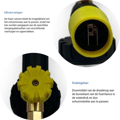  Jatso® Foam Cannon - Snow Foam - Foam Gun - Schuimlans - Foam Gun Auto - Foam Lance - Schuimsproeier - Snow Foam Cannon - Past Op Karcher K1 T/m K7 - Messing - Afneembaar Pistool