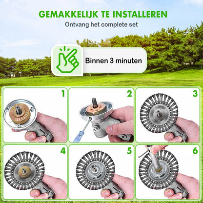 Merkloos SlimShop Onkruidborstel - Bosmaaier Grastrimmer - Onkruid - Onkruidkrabber - Voegenborstel - Onkruidverwijderaar - Max 10.000 Toerental P/m - 20CM