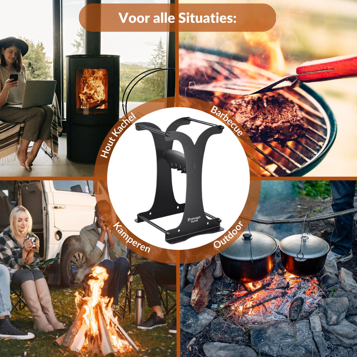  Miseru Houtklover – Zonder Bijl – No Axe – HANDMADE In Holland Houtsplijter – Houtkliever – Houtklover Voor Aanmaakhout – Ook Voor Stammen - Metaal