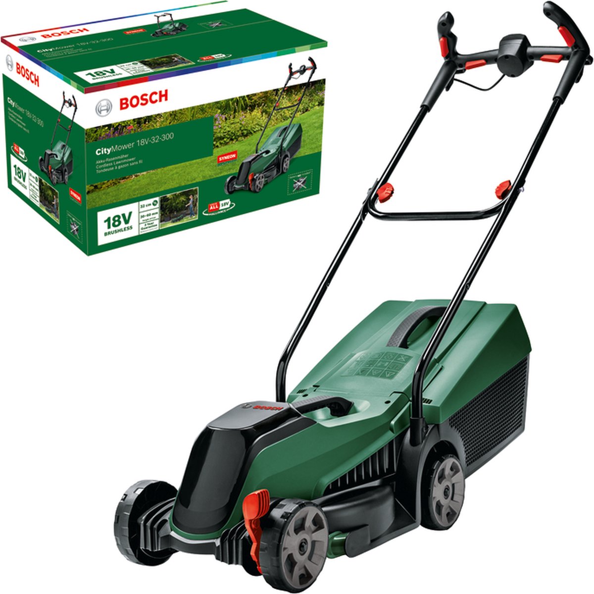  Bosch CityMower 18V-32-300 Grasmaaier - Maaibreedte 32 Cm - Zonder Accu En Lader