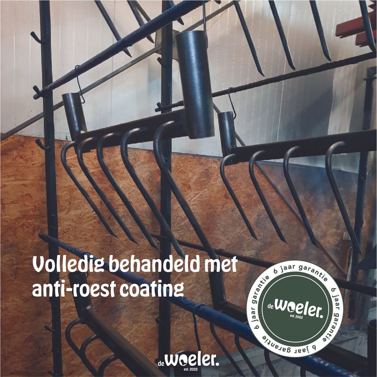  De Woeler - DW4 - Woelvork/!Grelinette - Spitvork/Tuinwoeler/Spade - Roestvrij - Ergonomisch - FSC Hout - 6 Jaar Garantie