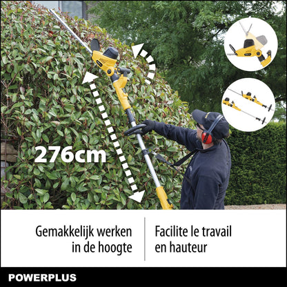  Powerplus POWXG2043 Elektrische Heggenschaar - 750W - Snoeien En Knippen - Zwaardlengte 570mm - Mesafstand 24mm - Telescopisch - Draaibaar Handvat - Haagschaar Voor Tuinonderhoud
