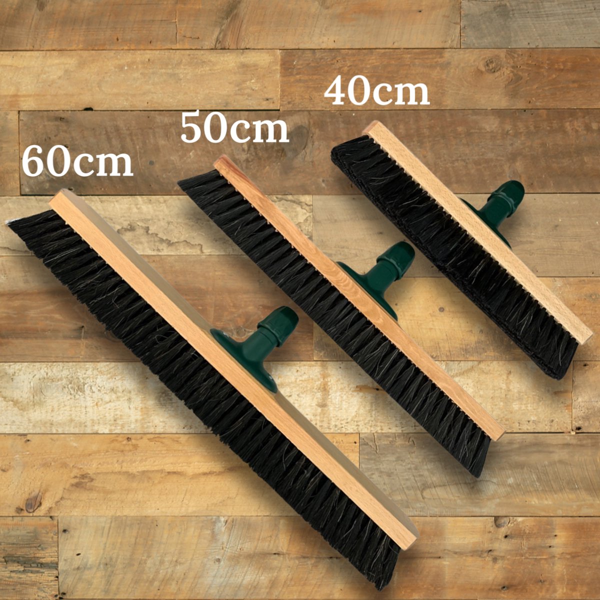  MAUS Classic Bezem Binnen 50cm - Zachte Paardenhaar Zaalveger Van Hout Met Steel - Made In EU -zeer Robuust