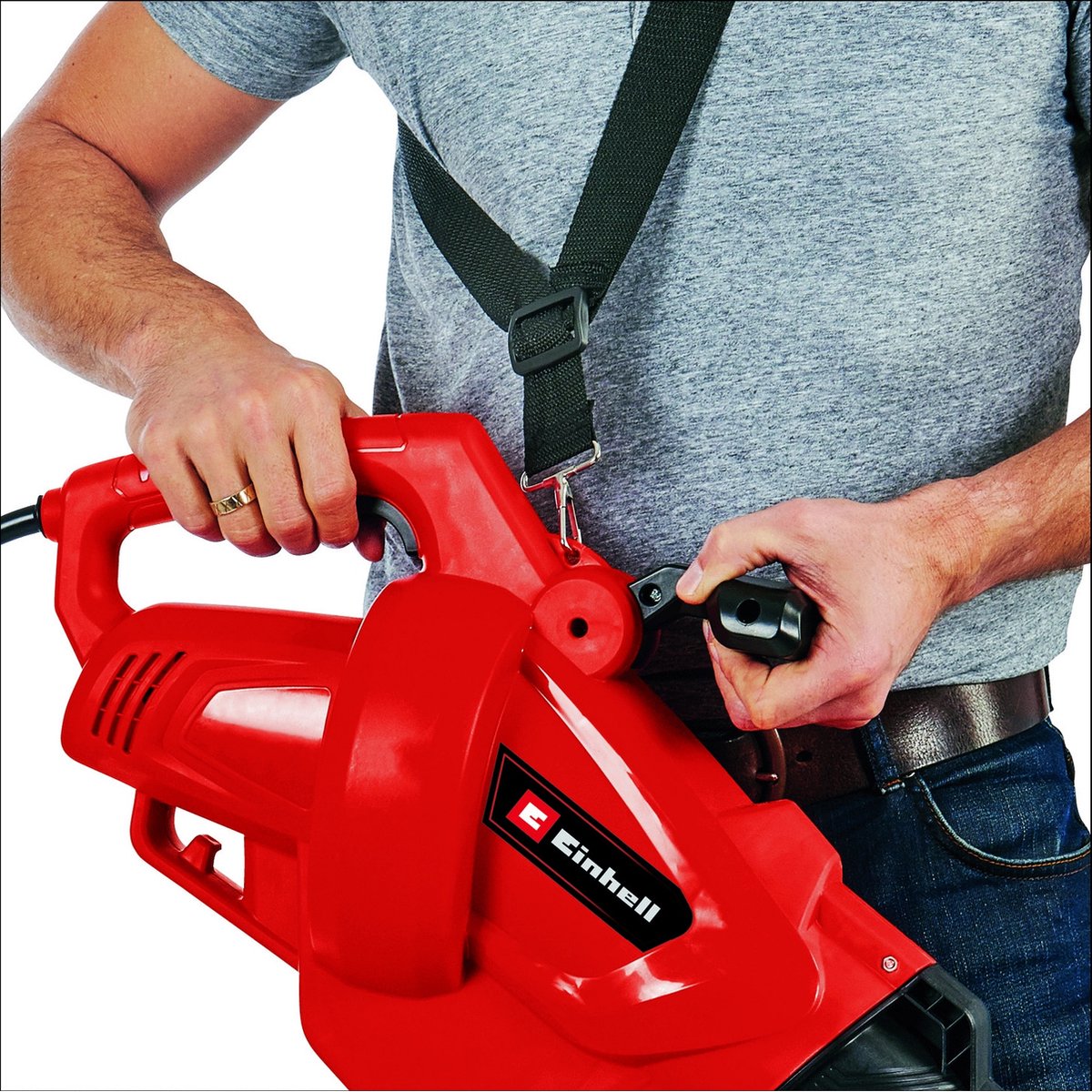  Einhell Elektrische Bladblazer GC-EL 3024 E (blazen, Zuigen &amp; Versnipperen, Zuigbuis Ø75 Mm, Zuigkracht 650 M³/h, Hakselfunctie 10:1, Blaassnelheid 240 Km/h, Opvangzak 40 L)