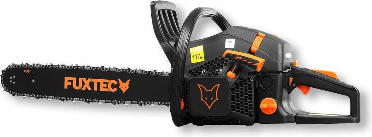 FUXTEC Kettingzaag Benzine - 61,5cc 2-takt - 51cm / 20 Inch Zwaardlengte - Incl. Zaagblad &amp; Ketting - FX-KS262 - Black Edition