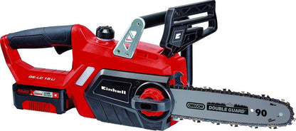  Einhell Accu Kettingzaag GE-LC 18 Li Kit (1x3,0Ah) Power X-Change (Li-Ion - 18 V - 25 Cm Zwaardlengte - 23 Cm Snijlengte - Terugslagbescherming - Kettingvangbout - Incl. 3,0 Ah Accu En Lader)