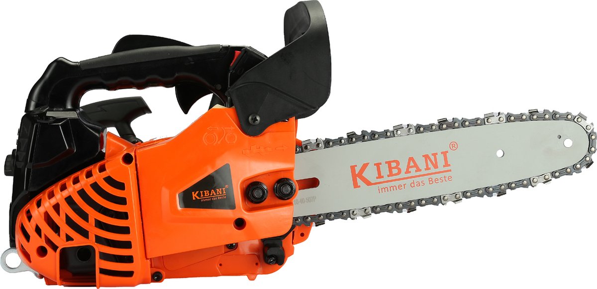  Kibani Kettingzaag Benzine - 25.4 Cc / 1 Pk 2-takt Motor - Zwaardlengte 25 Cm / 10 Inch – Easy-Startsysteem - Snoeizaag