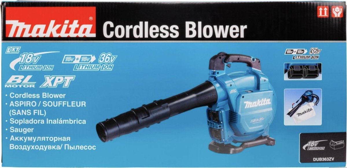  Makita DUB363ZV 36V (2x 18V) Li-Ion Accu Bladblazer Body - 194 Km/h