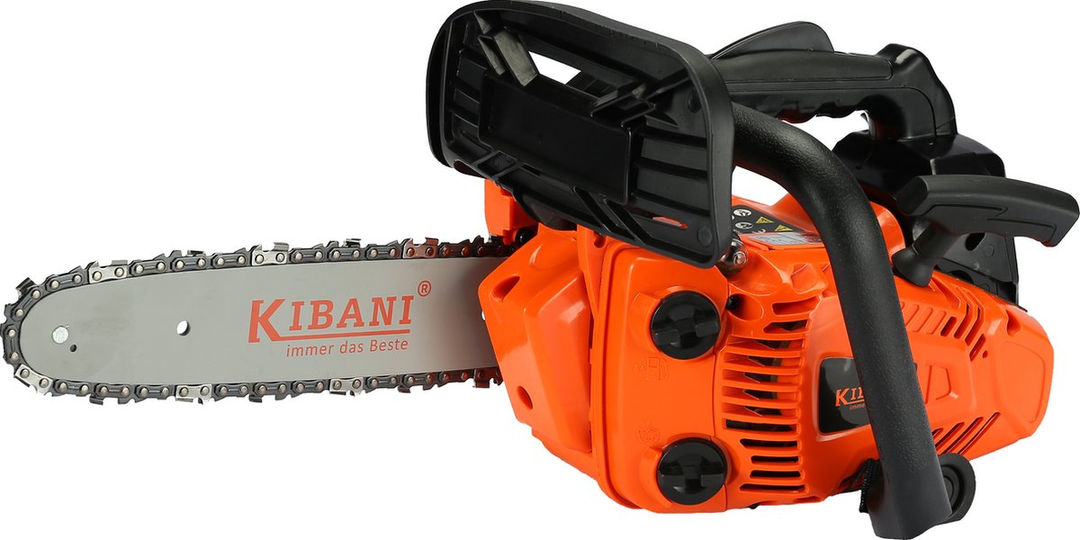  Kibani Kettingzaag Benzine - 25.4 Cc / 1 Pk 2-takt Motor - Zwaardlengte 25 Cm / 10 Inch – Easy-Startsysteem - Snoeizaag