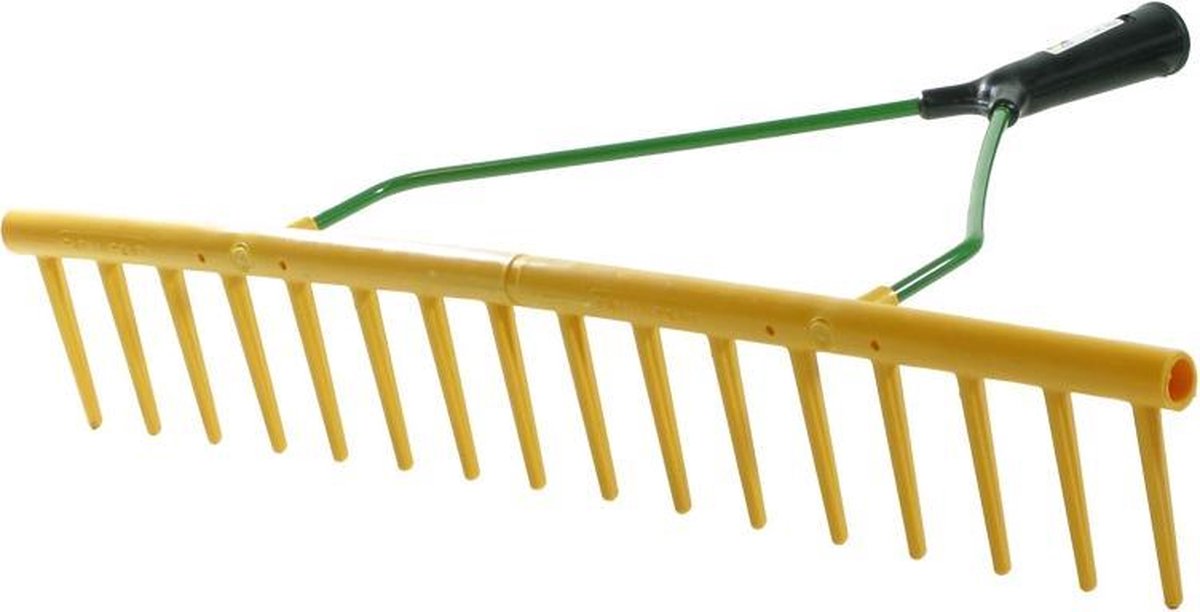  Excellent - Blad Hark - Polyhark Recht Rand - Tuin En Gazon Hark - Handhark - Grashark - Hark Zonder Steel - 16 Tanden - Rood - 65 CM