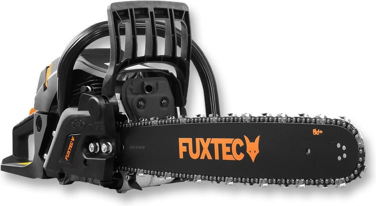  FUXTEC Kettingzaag Benzine - 61,5cc 2-takt - 51cm / 20 Inch Zwaardlengte - Incl. Zaagblad &amp; Ketting - FX-KS262 - Black Edition
