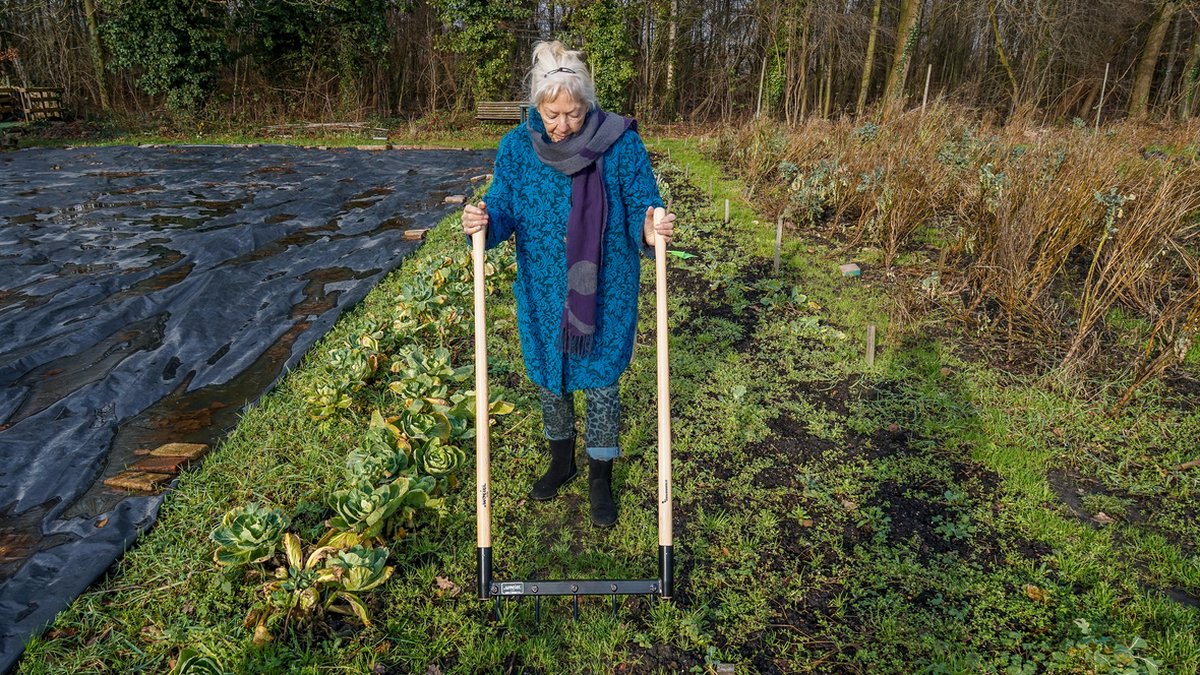  De Woeler - DW5 - Woelvork Grelinette - Spitvork/Tuinwoeler/Spade - Roestvrij - Ergonomisch - FSC Hout - 6 Jaar Garantie