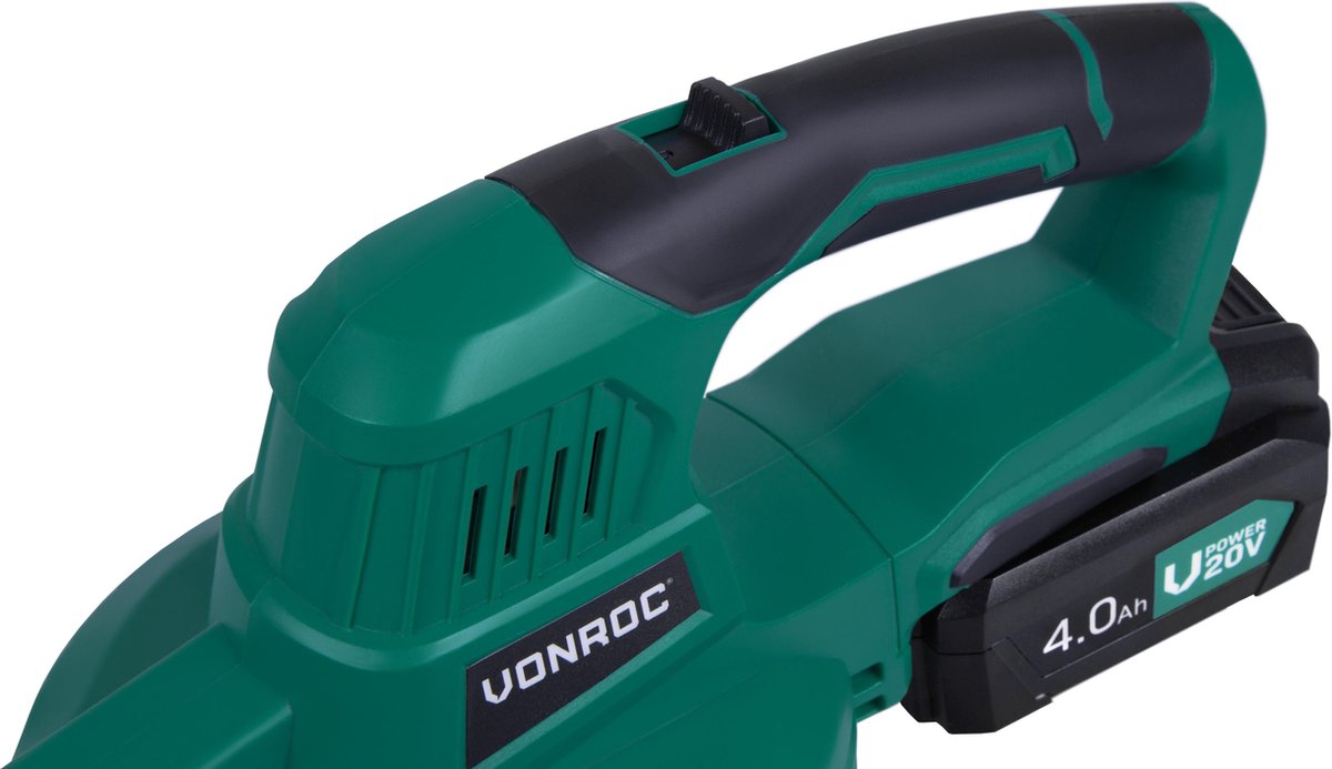  VONROC Accu Bladblazer – VPower 20V – 2 Standen – Max. Blaassnelheid 190km/u – Incl. 4.0Ah Accu En Sneloplader