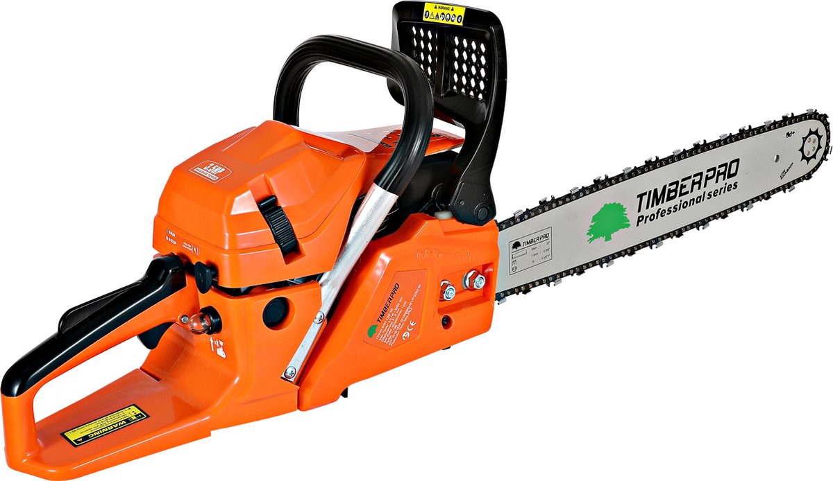  TIMBERPRO - Kettingzaag – Benzine - 62 Cc - Zwaardlengte 50 Cm - Transportzak - 2e Ketting