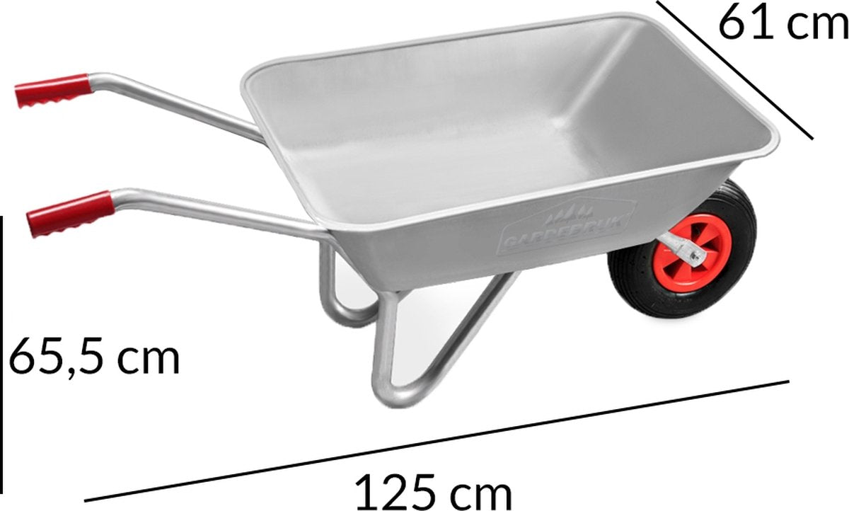  Gardebruk Kruiwagen 80 Liter – Belastbaarheid 100 Kg - Zilver