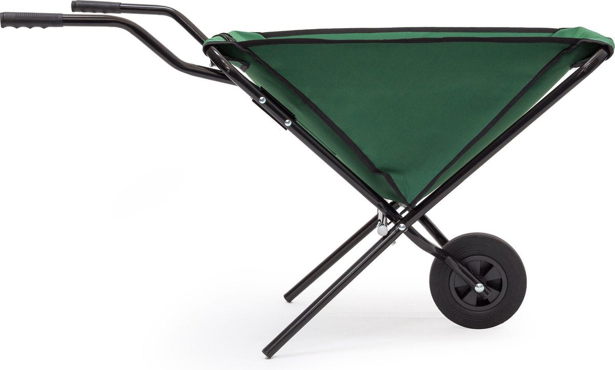  Relaxdays Kruiwagen Opvouwbaar - Inklapbare Tuinwagen - Vouwkruiwagen - Groen - 50 L
