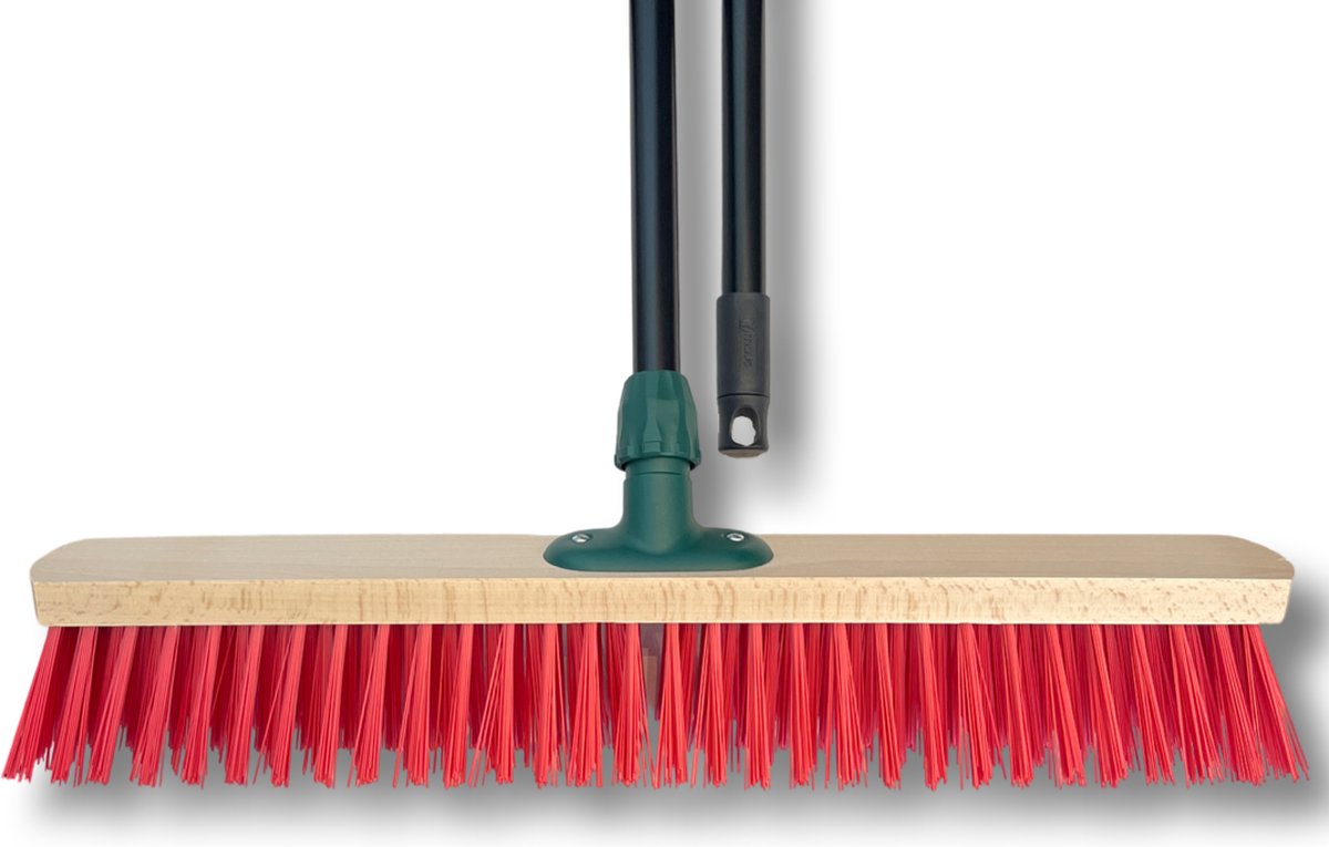  MAUS Classic Bezem Buiten 60cm - Harde PVC Straatbezem Van Hout Met Steel - Made In EU -zeer Robuust