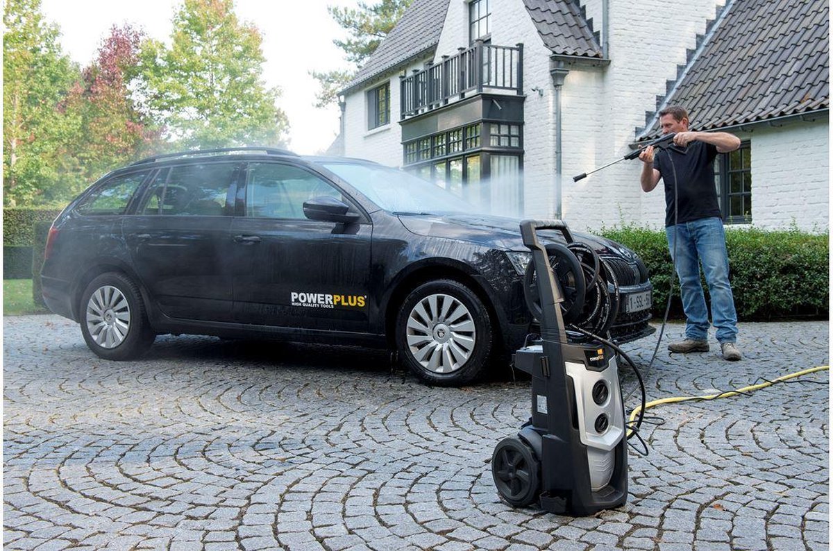  Powerplus POWXG90425 Hogedrukreiniger - 2500W - Max. 195 Bar - 468 L/h - Incl. 8m Slang, Terrasreiniger En Accessoires - Reiniger Voor Auto, Fiets En Meubelen