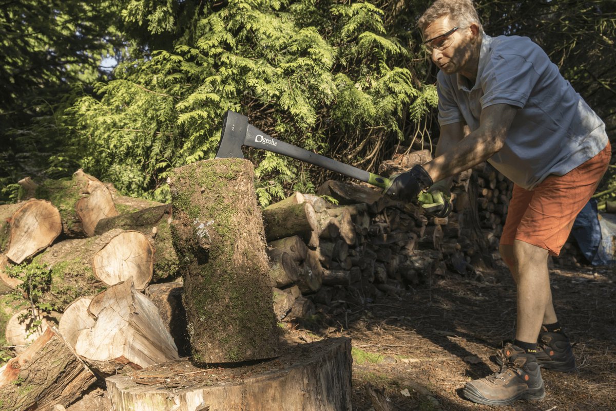  GEOLIA - Bijl - Bijl - Staal - Glasvezelsteel - 2,2 Kg Met Een Stalen Kop Van 1,6 Kg - Bijlen - Grote Bijl - Kloofhamer - Kloofbijl - Kloofbijl