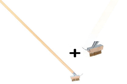  Synx Tools Onkruidborstel Met Schraper + Extra Borstel Met Schraper - Onkruidverwijderaar / Bodembewerkers - Voegenborstels -Voegenkrabbers - Met 2x Houders En 1x Steel 160cm