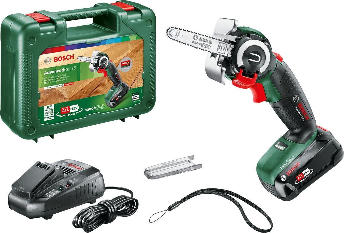  Bosch AdvancedCut 18 Microkettingzaag - Met 1 X 18 V Accu En Lader