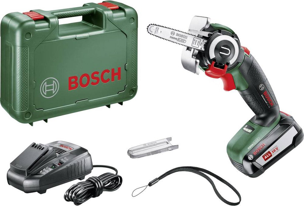  Bosch AdvancedCut 18 Microkettingzaag - Met 1 X 18 V Accu En Lader