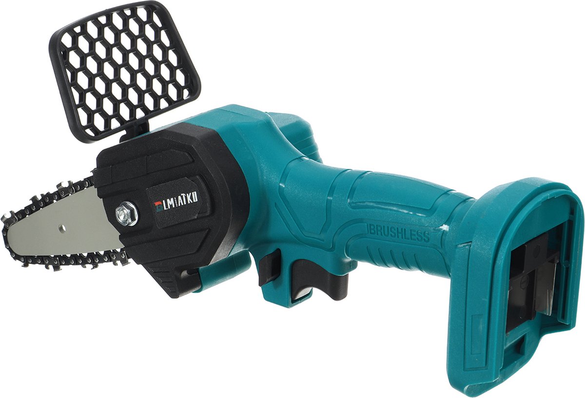 Merkloos Mini Accu Kettingzaag - 4 Inch Elektrische Boomzaag - Handkettingzaag - Met 2 Accu En 1 Oplader - Voor Tuinboom Ranch Bomen Snijden Hout- Blauw