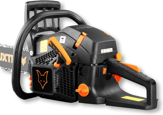  FUXTEC Kettingzaag Benzine - 61,5cc 2-takt - 51cm / 20 Inch Zwaardlengte - Incl. Zaagblad &amp; Ketting - FX-KS262 - Black Edition